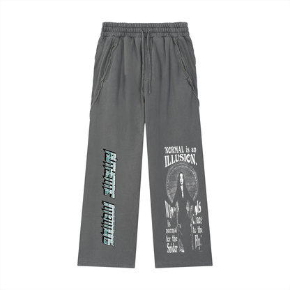 Unisex Snow Washed Tape Raw Edge Sweatpants