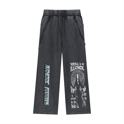 Unisex Snow Washed Tape Raw Edge Sweatpants