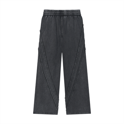 Unisex Snow Washed Tape Raw Edge Sweatpants
